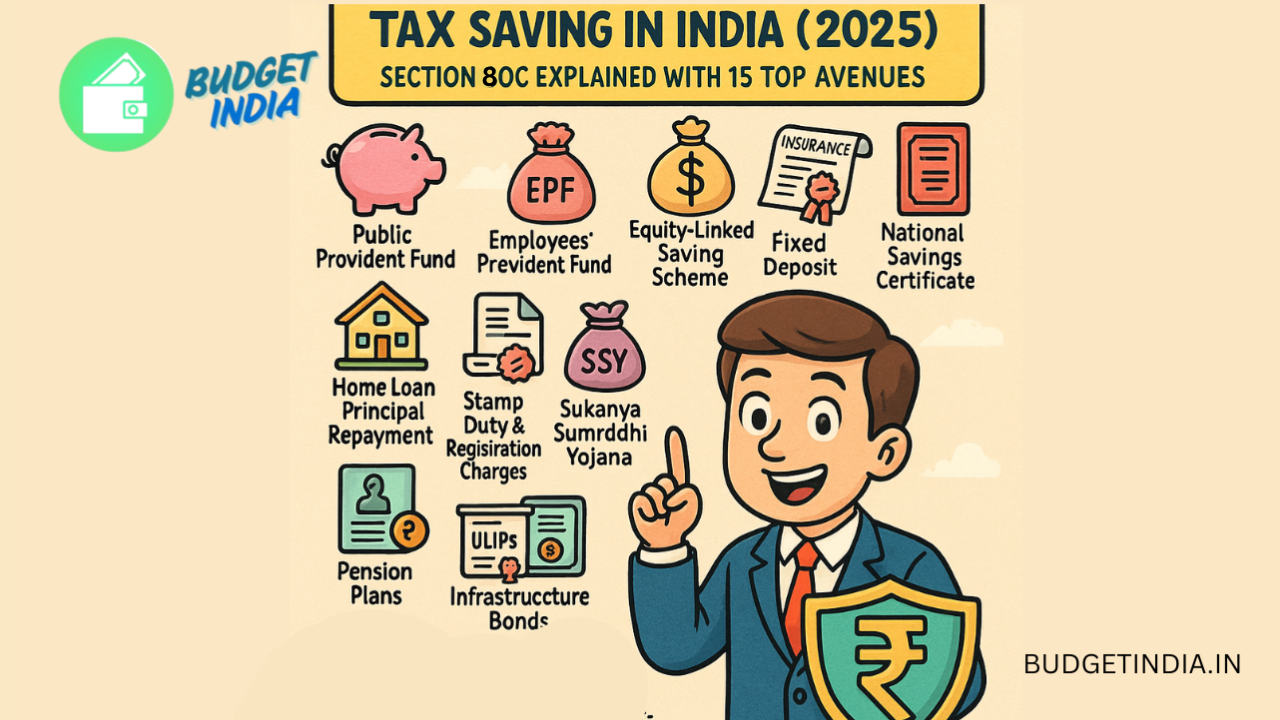 How to Achieve Maximum Tax Saving in India (2025): Section 80C Explained with 15 Top Avenues