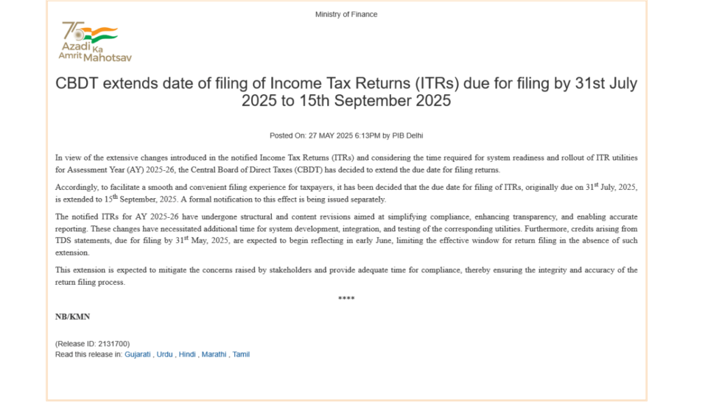 official Press Release